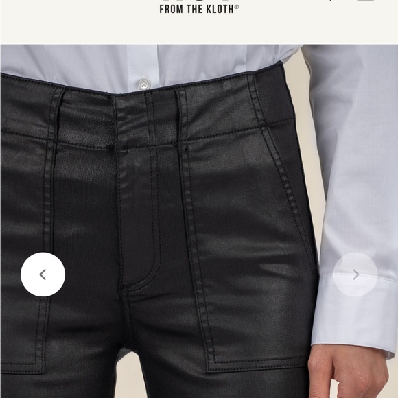 Kut from Kloth Reese Ankle Straight leg coated black jeans Evereve - Picture 3 of 8